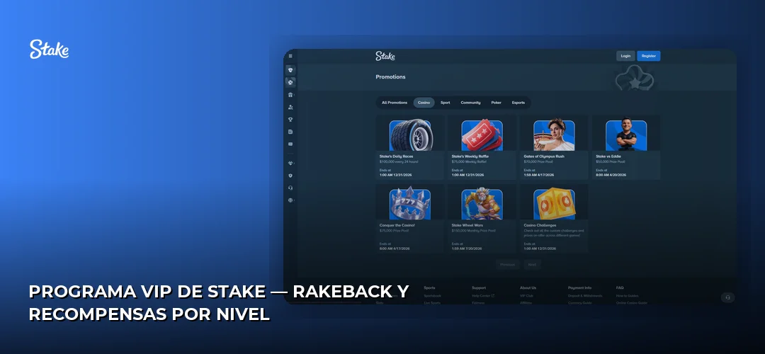 Programa VIP de Stake — rakeback y recompensas por nivel
