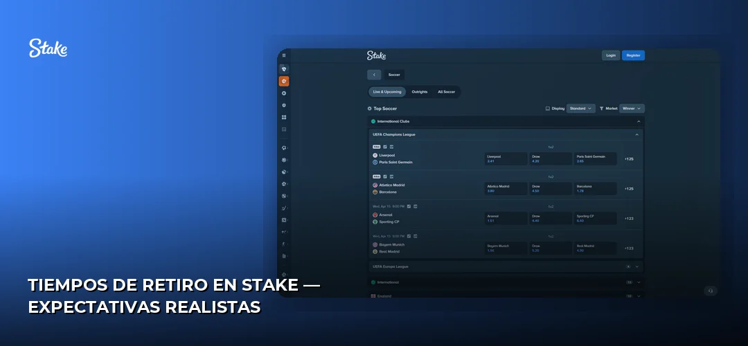 Tiempos de retiro en Stake — expectativas realistas