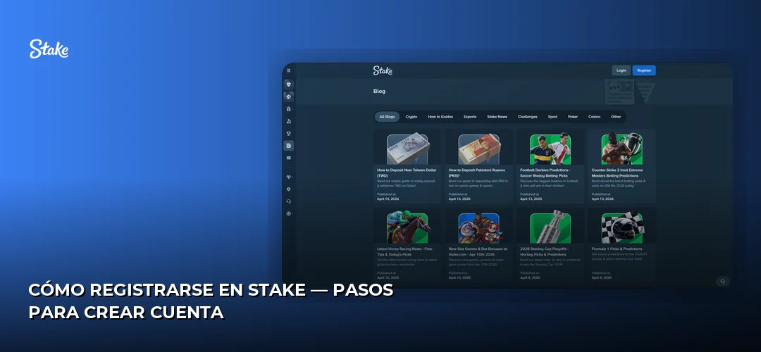 Cómo registrarse en Stake — pasos para crear cuenta